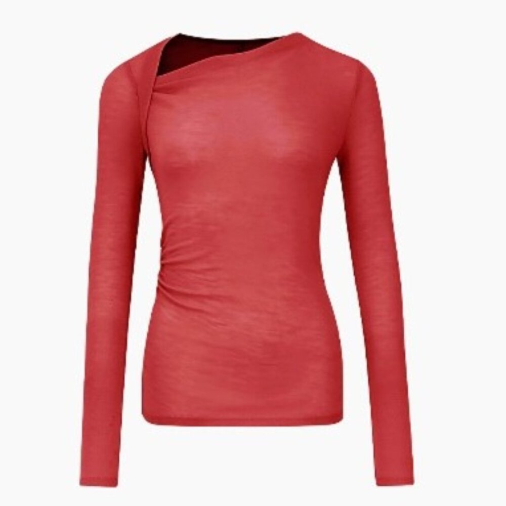 Tomato Red Asymmetrical Top